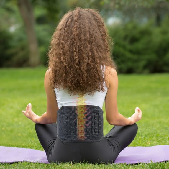 TaTaai 5Pcs Back Support with Magnet, Tourmaline Magnetic Back Braces for Lower Back Pain Relief, Self Heating & Soothing Waist Band, Lumbar Support Belt for Herniated Disc/Sciatica