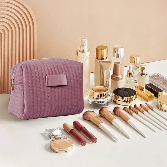 TaTaai Clearance 5Pcs Bridal Shower Bachelorette Party Favors Makeup Bag Quilted Make Up Cosmetic Pouch for Bride to Be Maid of Honor Godmother