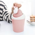 thumbnail image 1 of TaTaai 5Pcs Plastic Mini Wastebasket Trash Can, Tiny Desktop Waste Garbage Bin with Swing Lid for Home, Office, Kitchen, Vanity Tabletop, Bedroom, Bathroom, 1 of 5