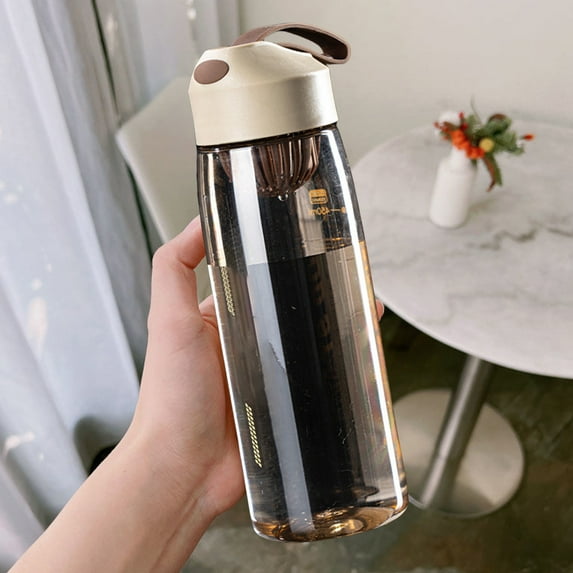 TaTaai 5Pcs Water Bottle Sports Water Bottle Built In Mixing Grids, Reusable Clear Water Bottle BPA-Free Water Bottle, Leak-Proof Plastic Water Bottle, Drink Bottles for Travel Gym