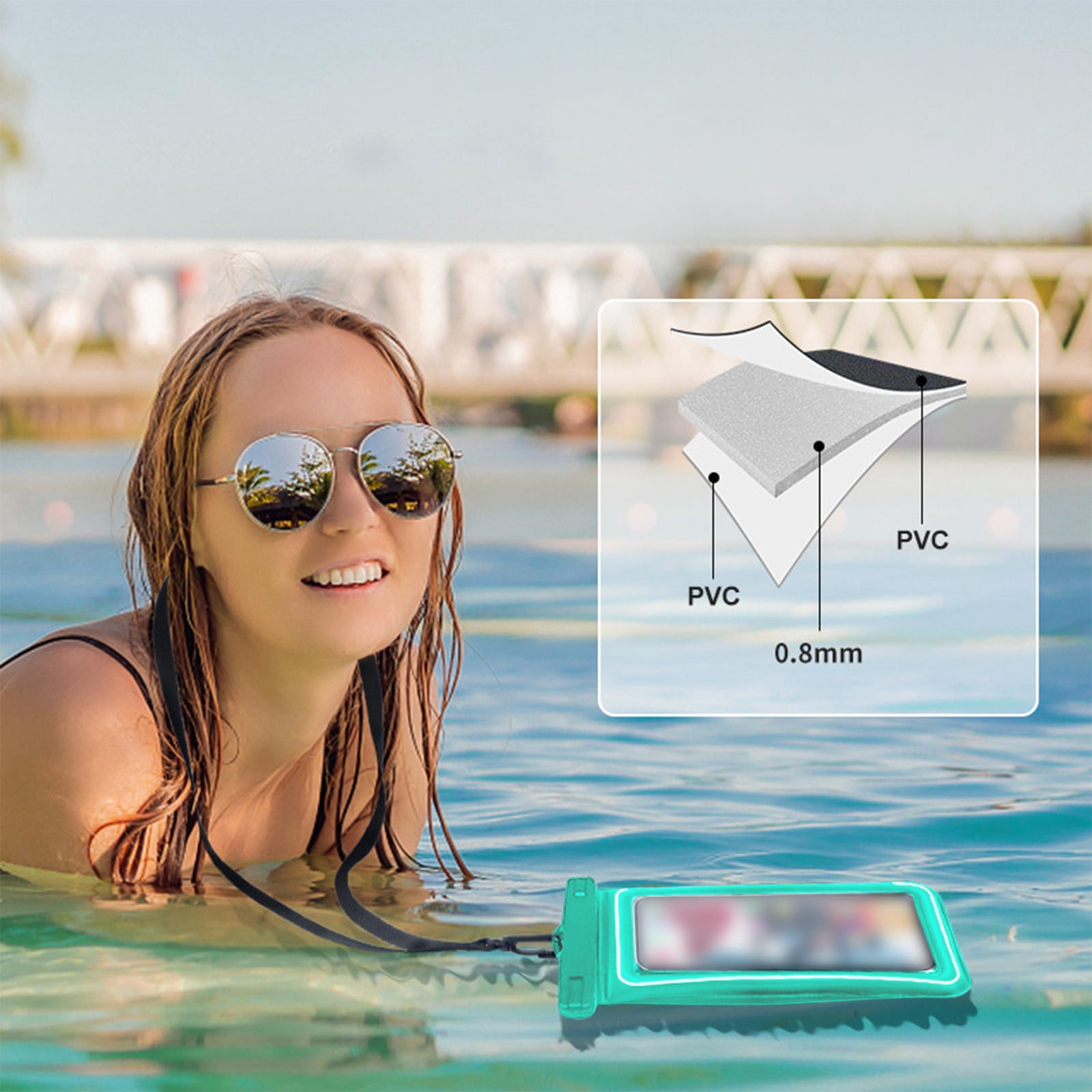 TaTaai 5Pcs Waterproof Phone Pouch, Waterproof Phone Case, Cellphone Dry Bag Beach Cruise Ship Essentials