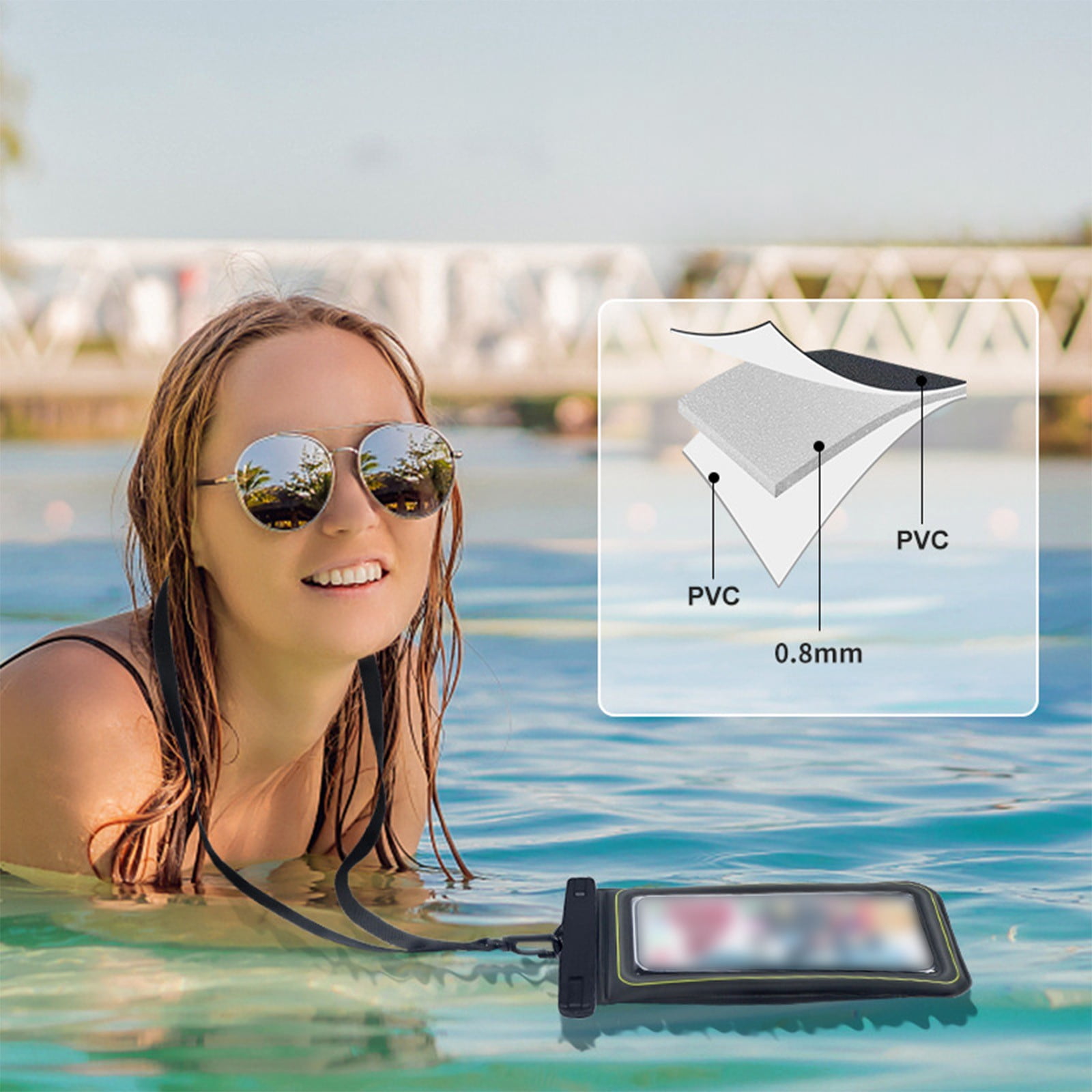 TaTaai 5Pcs Waterproof Phone Pouch, Waterproof Phone Case, Cellphone Dry Bag Beach Cruise Ship Essentials