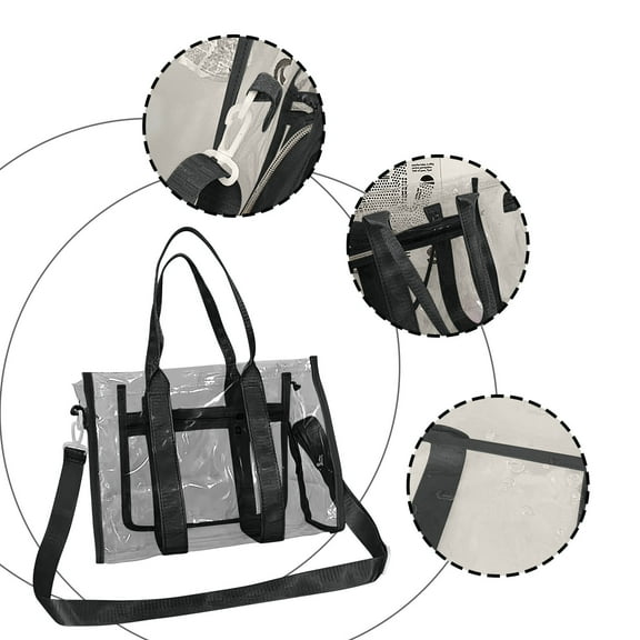 TaTaai 5Pcs Women Transparent Shoulder Crossbody Bag, 2 in 1 Designer Fashion Handbag Purse