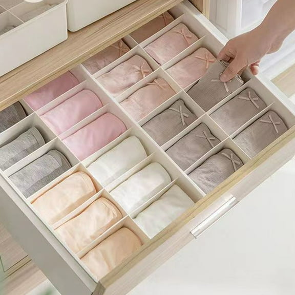 TaTaai Drawer Organizer - Closet Dividers for Underwear, Socks, Bras, Scarves, Ties - Foldable Non-Woven Storage Boxes