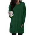 thumbnail image 1 of TaTaai Fall Christmas Pullover Women Long Sleeve Round Neck Solid Sweatshirt with Double Pockets Loose Casual for Winter, 1 of 6