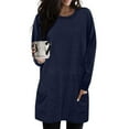 thumbnail image 1 of TaTaai Fall Christmas Pullover Women Long Sleeve Round Neck Solid Sweatshirt with Double Pockets Loose Casual for Winter, 1 of 6