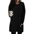thumbnail image 1 of TaTaai Fall Christmas Pullover Women Long Sleeve Round Neck Solid Sweatshirt with Double Pockets Loose Casual for Winter, 1 of 6