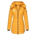 thumbnail image 1 of TaTaai Fall Hooded Padded Jacket Women Long Sleeve Mid Length Printed Quilted Coat Casual Warm for Winter, 1 of 4