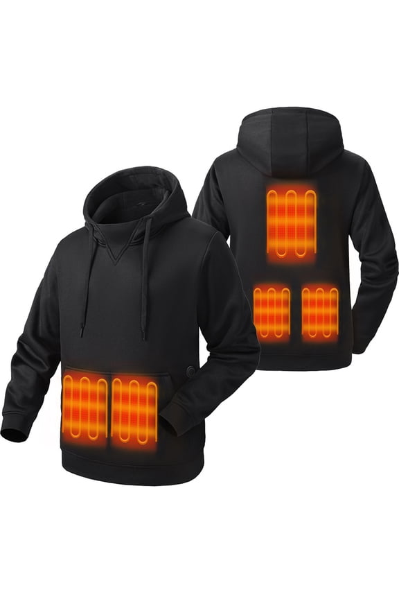 Fall Hoodies Women Men Heated Hooded Sweatshirt USB Rechargeable Thermal Warm Pullover Unisex Cozy for Winter