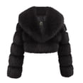 thumbnail image 1 of TaTaai Fall Short Faux Fur Jacket Women Long Sleeve Zip Up Big Collar Plush Coat Warm for Winter, 1 of 5