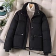 thumbnail image 1 of TaTaai Fall Short Padded Jacket Women Stand Collar Thickened Warm Quilted Coat Loose Casual for Winter, 1 of 4