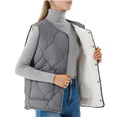 thumbnail image 1 of TaTaai Fall Sleeveless Fleece Vest Women Snap Button Quilted Puffer Jacket with Pockets Casual Warm for Winter, 1 of 7