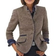 thumbnail image 1 of TaTaai Fall Wool Blend Jacket Women Long Sleeve Lapel Solid Button Front Cardigan Coat Warm for Winter, 1 of 5