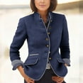 thumbnail image 1 of TaTaai Fall Wool Blend Jacket Women Long Sleeve Lapel Solid Button Front Cardigan Coat Warm for Winter, 1 of 6
