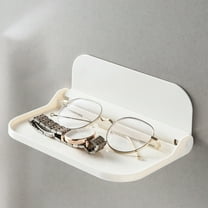 TaTaai Foldable Wall Storage Holder,Rack Wall Shelf Plastic Floating Shelf Stick on Wall for Kitchen Bathroom Office,Perforation Free Bedroom Bedside Shelf