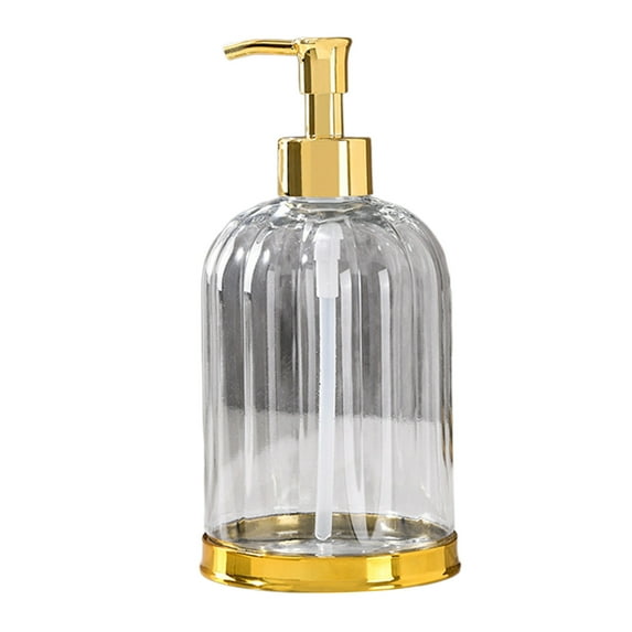 TaTaai Gift 450ml Clear Plastic Soap Dispenser with Vertical Grain, Empty Lotion Pump Bottles for Bathroom Kitchen Shampoo Shower Gel Hand Sanitizer