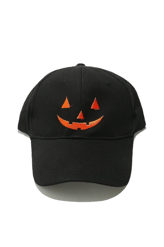 Gift Autumn Style Print Hat Halloween Embroidered Pumpkin Face Baseball Cap Unisex Outdoor Sun Hat Jack-O-Lantern Pumpkin Cap
