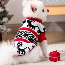 TaTaai Gift Dog Christmas Sweaters Turtleneck Knitted Dog Xmas Sweater with Reindeer Pattern, Holiday Theme Pet Clothes Winter Warm Christmas Outfit for Cat & Puppy