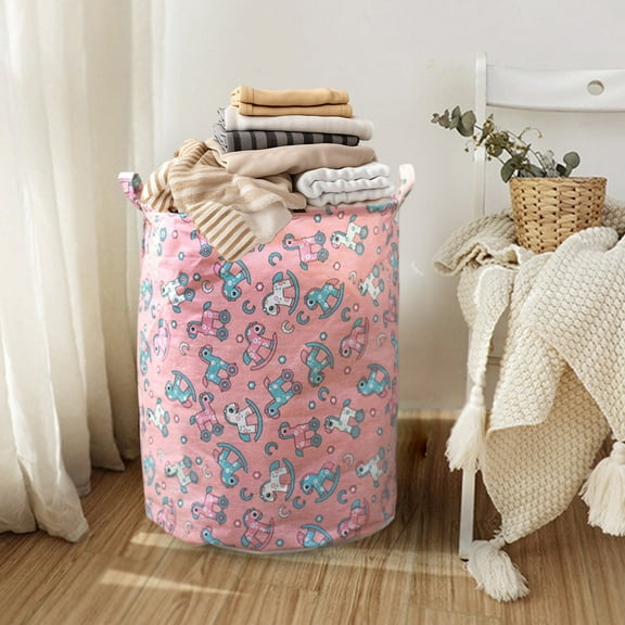 TaTaai Gift TaTaai Collapsible Laundry Basket, Printing Large Laundry Hamper for Toys Clothes Organizer Foldable Storage Bin Waterproof Canvas Storage Basket with Handles