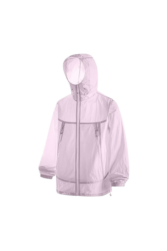 Hooded Sun Protective Windbreaker for Women, Lightweight Waterproof Jacket with Multiple Pockets, Breathable UPF Outdoor Coat for Hiking and Beach Outings Gift