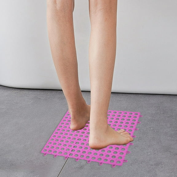 TaTaai Interlocking Floor Tiles Bulk, Drainage Floor Tiles with Drain Holes, Non Slip Splicing Waterproof Mat for Wet Areas Bathroom Kitchen Patio Pool