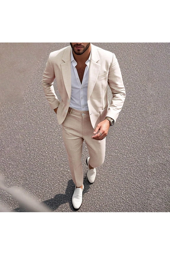Knit Sweater Set Spring Summer Mens Solid Color Banquet Dress Business Suit Long Pants Set For Formal Occasion Gift