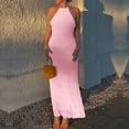 thumbnail image 1 of TaTaai Ladies Backless Slip Dress Strap Detail Ruffle Hem Sleeveless Solid Color Mini Summer Casual Bodycon Party Wear Gift, 1 of 9