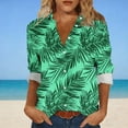 thumbnail image 1 of TaTaai Ladies Casual Lapel Long Sleeve Shirt Cotton Linen Like Hawaiian Print All Over Pattern Fashion Top for Spring Summer Fall Daily Street Wear Soft Comfortable Stylish Blouse Gift, 1 of 6