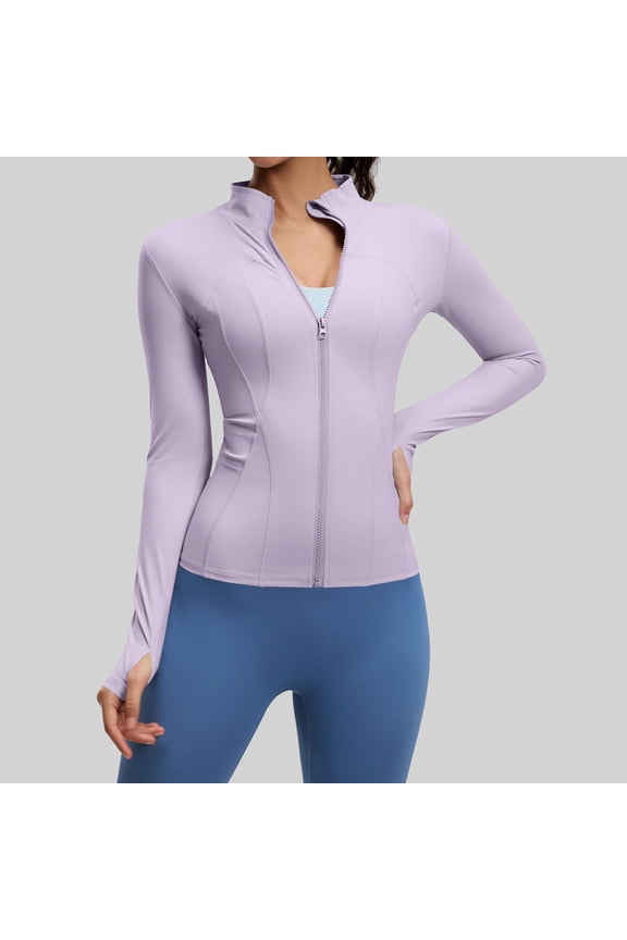 Ladies Slim Fit Yoga Sports Jacket Fashion Nude Feeling Tight Fitness Outerwear for Running Training Workout Gym Daily Wear Gift