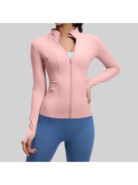 Ladies Slim Fit Yoga Sports Jacket Fashion Nude Feeling Tight Fitness Outerwear for Running Training Workout Gym Daily Wear Gift