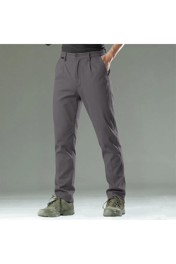 Men's Cargo Work Pants for Men Solid Patchwork Zipper Multiple Pockets Durable Trousers for Labor Gift