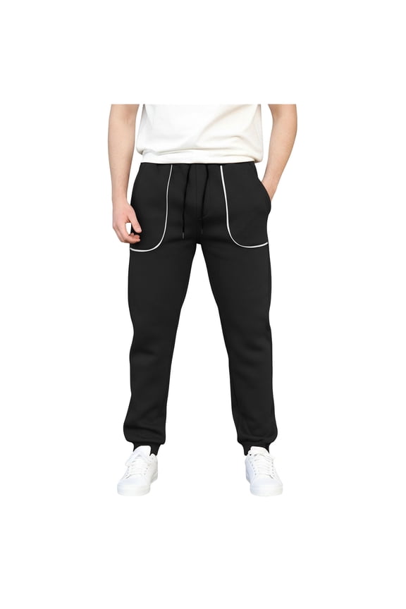 Men's Casual Jogger Pants for Men Solid Color Drawstring Elastic Waist Cuffed Workwear Sweatpants Gift