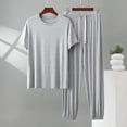 thumbnail image 1 of TaTaai Men's Casual Short Sleeve Round-Neck Two-Piece Set with Drawstring Jogger Pants, Elastic Waist, Side Pockets, and Soft Comfortable Fit Gift, 1 of 5