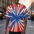thumbnail image 1 of TaTaai Men's Casual Short Sleeve Shirt with July 4th Print, Loose Elastic Fit, and Breathable Performance Fabric for Summer Events Gift, 1 of 6