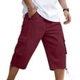 thumbnail image 1 of TaTaai Men's Outdoor Work Pants with Elastic Waist, Multiple Zipper Pockets, and Comfortable 3/4 Length Fit Gift, 1 of 6