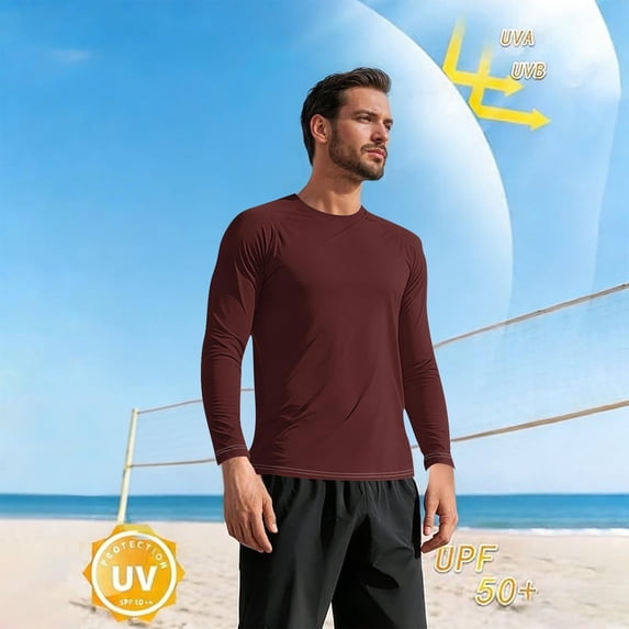 TaTaai Men's Spring Summer Oversized Long Sleeve Tee Sun Protection Quick Dry Round Neck Casual Fashion T-Shirt Plus Size S-5XL Gift