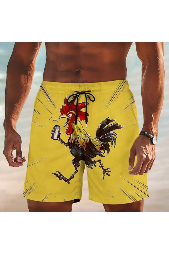 Men's Summer Party Shorts for Men Funny Meme Print Drawstring Elastic Waist Pocket Casual Beach Trunks Gift