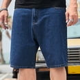 thumbnail image 1 of TaTaai Mens Denim Shorts Classic Loose Fit Casual With Pockets Five Inch Jeans Shorts For Summer Daily Wear Gift, 1 of 6