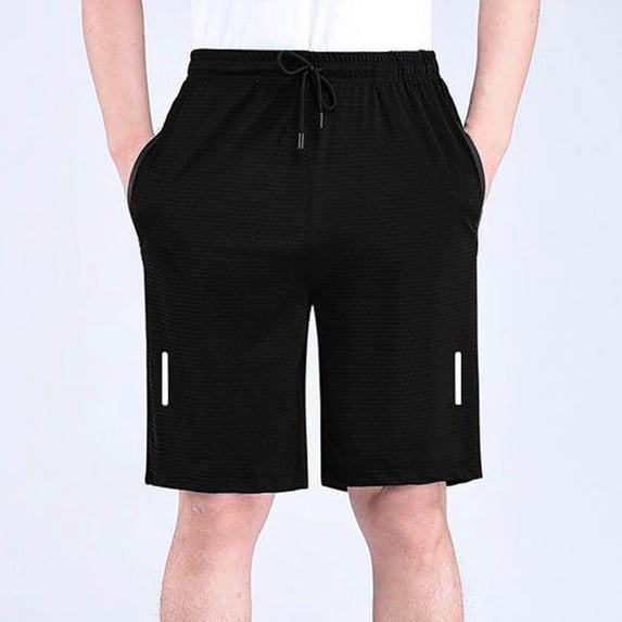 TaTaai Mens Quick Dry Shorts Elastic Waist Drawstring Solid Color With Pockets for Swimming Pool Beach Summer Gift