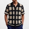 thumbnail image 1 of TaTaai Mens Summer Knit Cardigan Pullover Hand Hook Style Solid Color Short Sleeve Breathable Soft for Daily Casual Wear Gift, 1 of 9