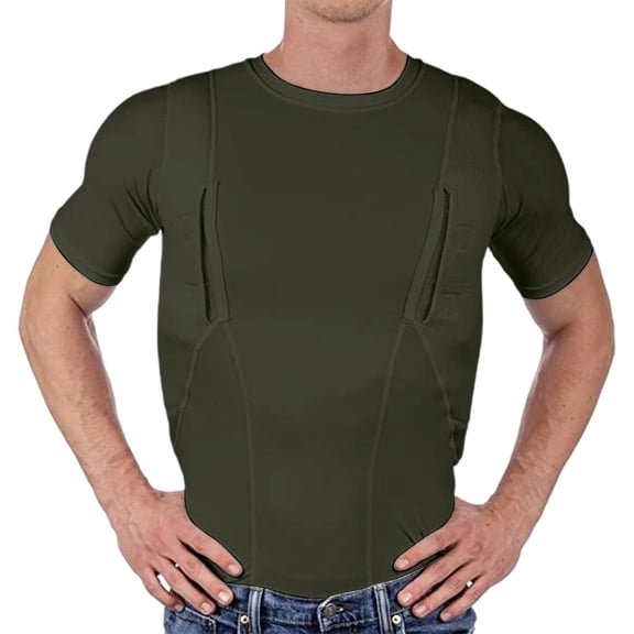 TaTaai Mens Tactical T Shirt Short Sleeve Round Neck High Elasticity Pullover for Sport Outdoor Summer Gift