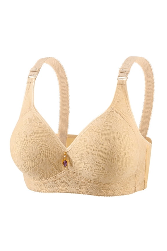No Steel Rim Thin Ventilate Bra, Women's Fashion Embroidery Bra, Super Soft Stretch Fabric, Ideal for Daily All-Day Casual Wear Gift