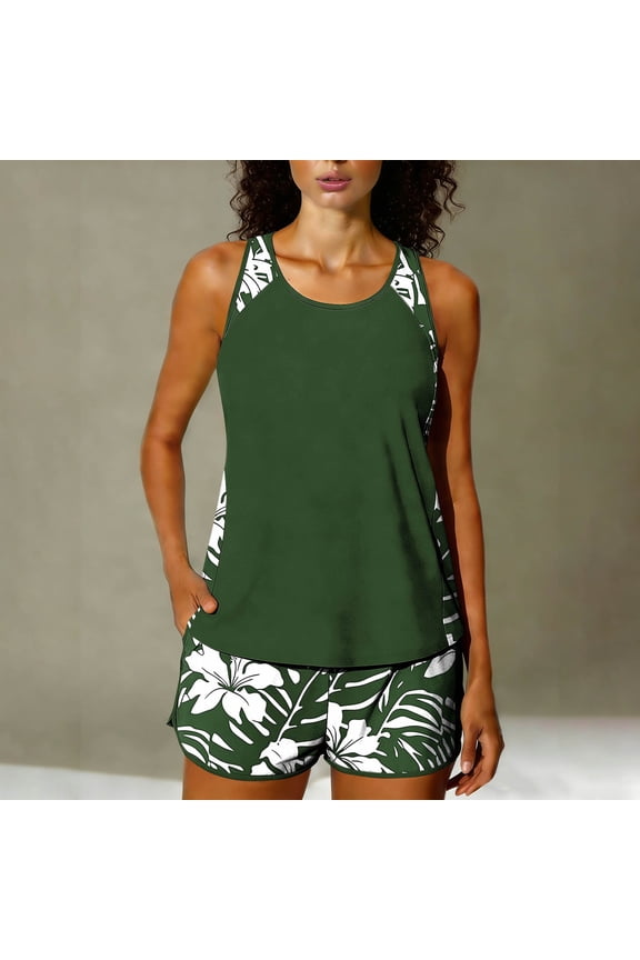 Off-Shoulder Floral Print Bikini Set, Women's Backless Swimsuit with Removable Padded Bra, Color Block Two Piece for Beach and Pool Activities Gift