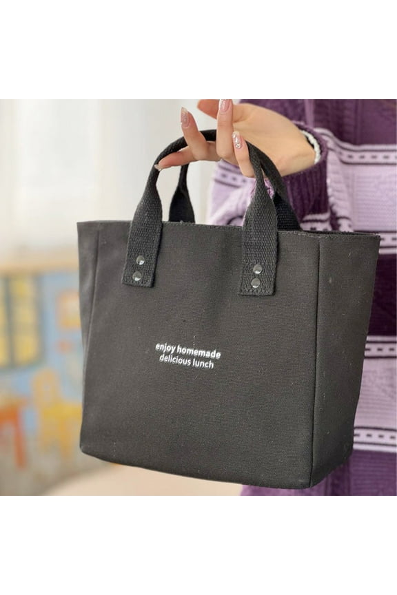 Open Top Canvas Tote Bag Long Handle Camping Gear Storage Case