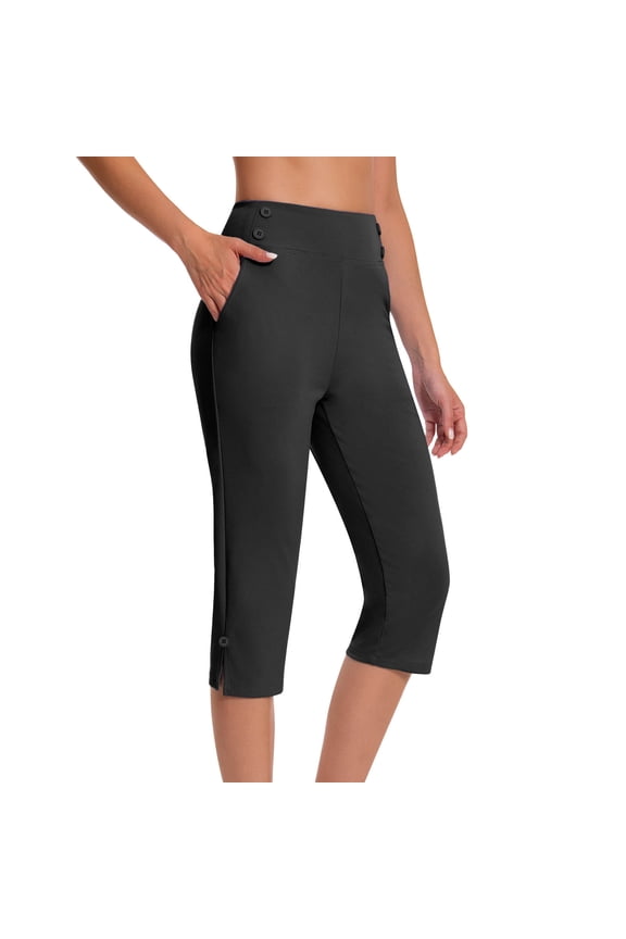 Plus Size Yoga Pants for Women High Waist Stretchy Capri Leggings 7/8 Length Tummy Control Workout Pants Non See-Through Athletic Gym Bottoms Gift