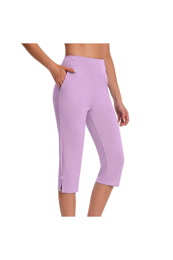 Plus Size Yoga Pants for Women High Waist Stretchy Capri Leggings 7/8 Length Tummy Control Workout Pants Non See-Through Athletic Gym Bottoms Gift