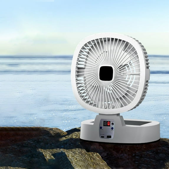 TaTaai Portable Fan Rechargeable with Solar Panel 5-in-1, 5 Speeds Cordless Battery Powered Fan with Led Lantern,Quiet USB Table Fan for Travel Tent Hurricane Office Home Bedroom