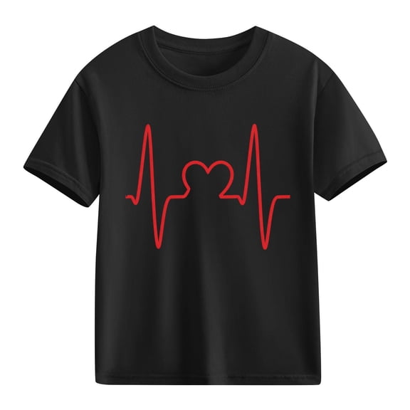 TaTaai School Season Cute Print Short Sleeve T-Shirt, Valentine's Day Casual Top, Unisex All Season Graphic Tee Gift