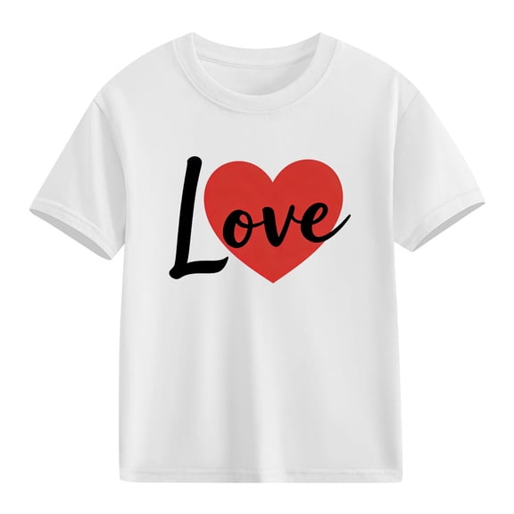 TaTaai School Season Cute Print Short Sleeve T-Shirt, Valentine's Day Casual Top, Unisex All Season Graphic Tee Gift