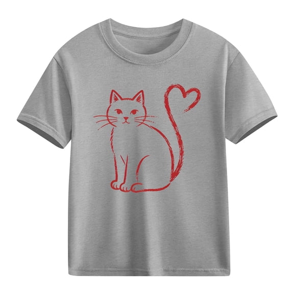 TaTaai School Season Cute Print Short Sleeve T-Shirt, Valentine's Day Casual Top, Unisex All Season Graphic Tee Gift